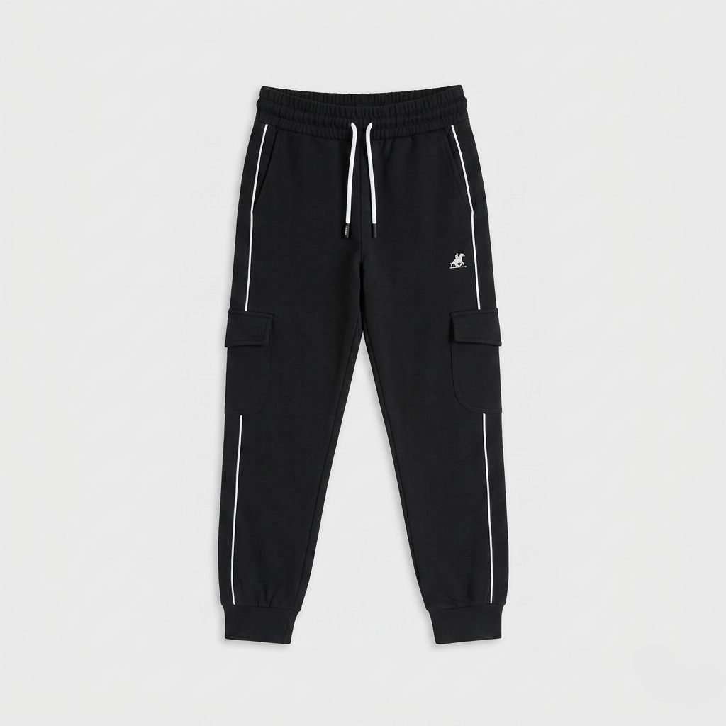 Completo sportivo felpa cappuccio + pantaloni jogger cargo