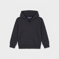 Felpa aperta zip, cappuccio e marsupio