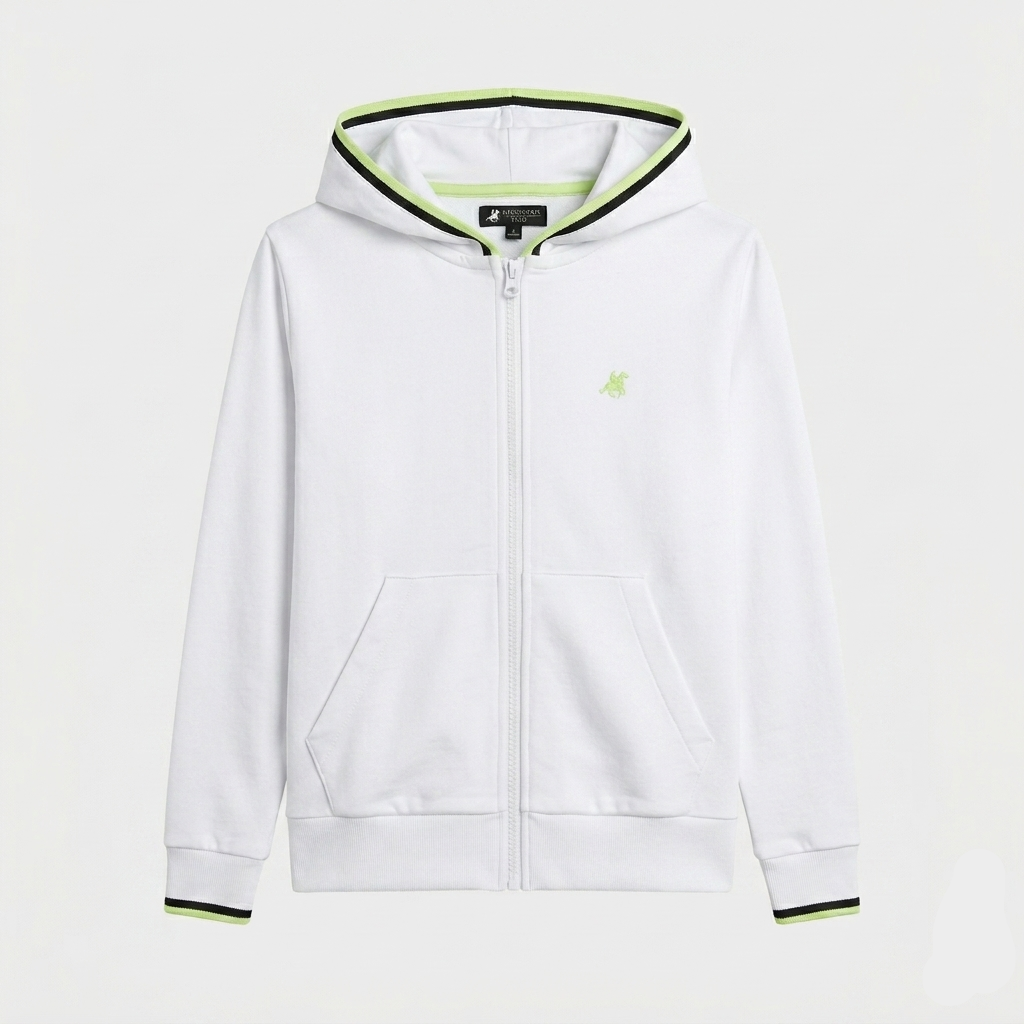 Felpa cotone con zip e cappuccio