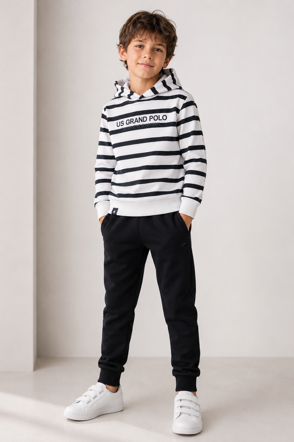 Completo Bambino con Felpa a Righe e Pantalone in Felpina – US GRAND POLO