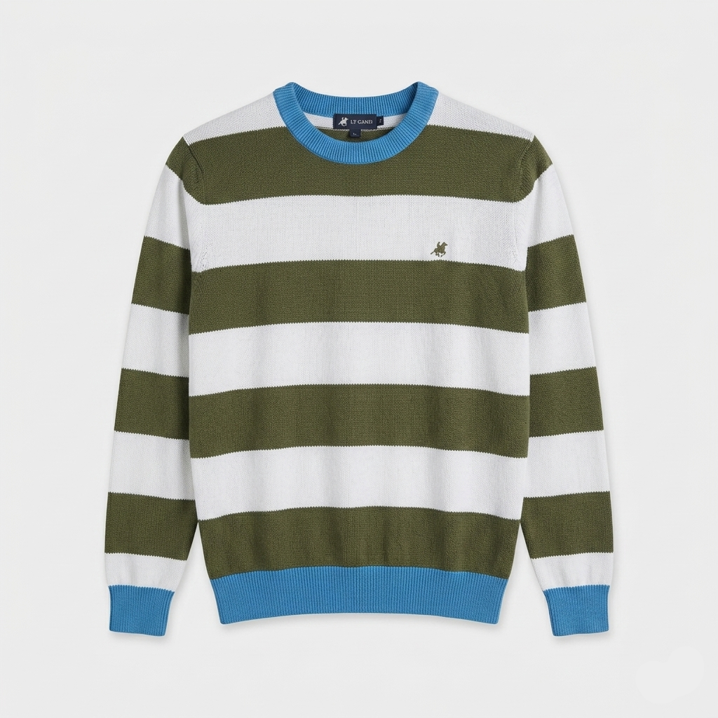 Maglia a fasce in filo 100% cotone