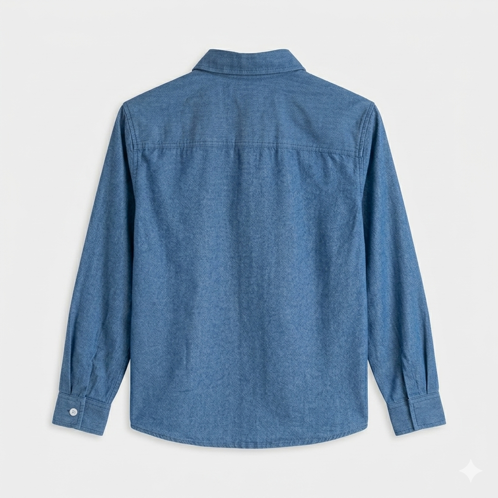 Camicia denim di puro cotone