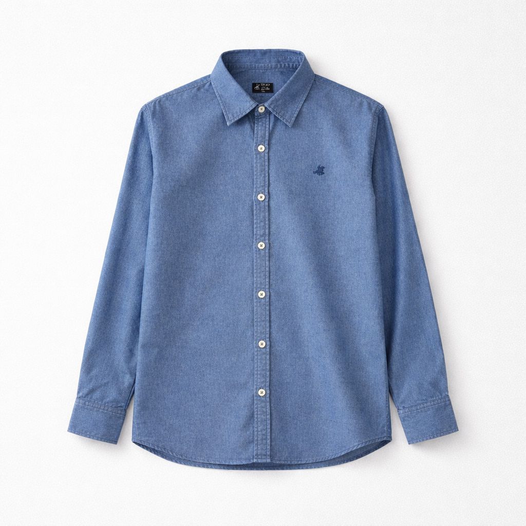 Camicia denim di puro cotone