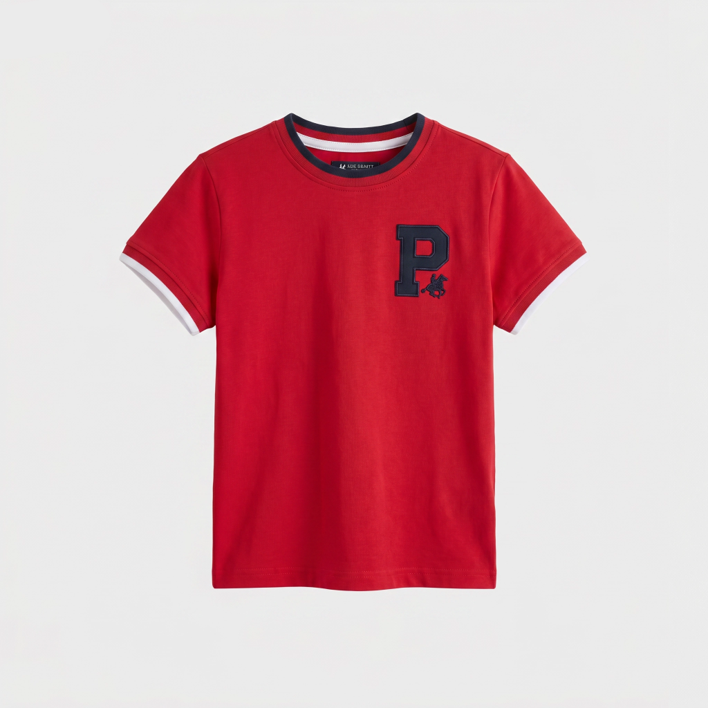 T-shirt mezza manica bordi colorati