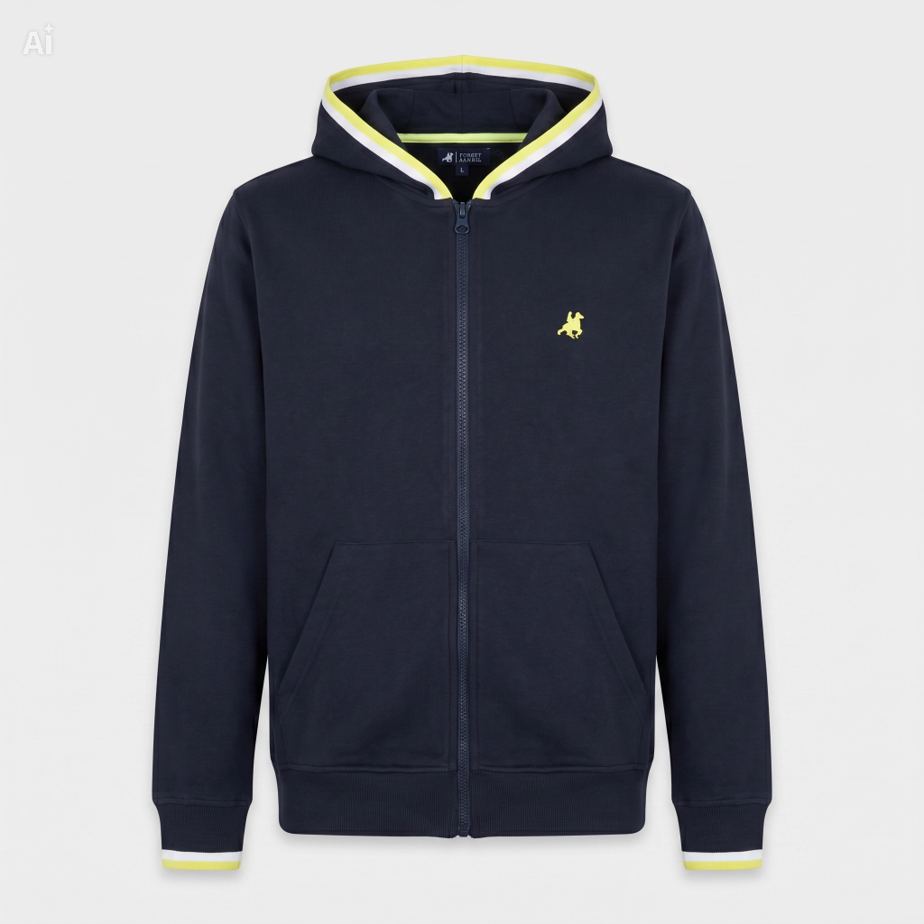 Felpa cotone con zip e cappuccio