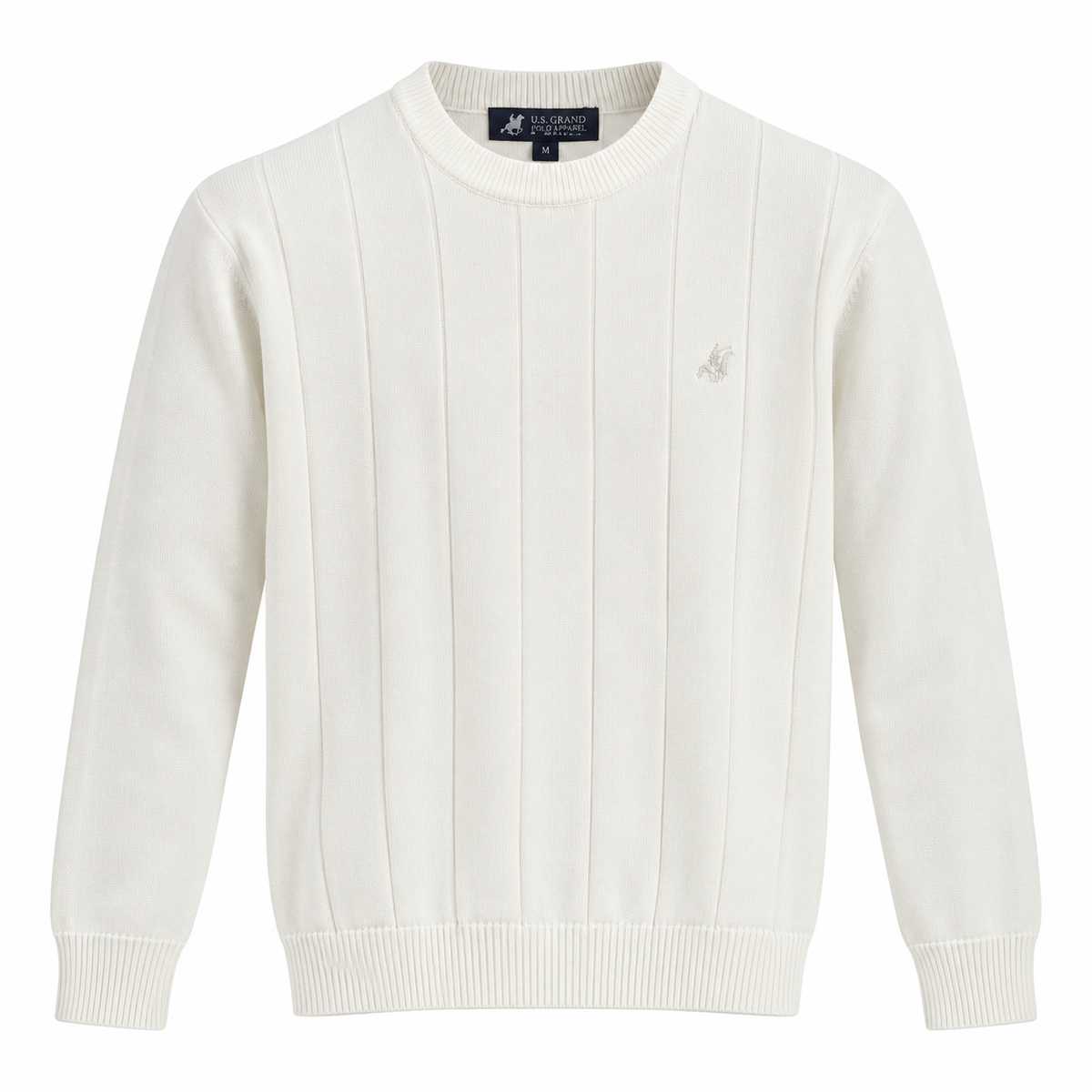 Maglia Girocollo Bimbo US Grand Polo – Bianco Panna