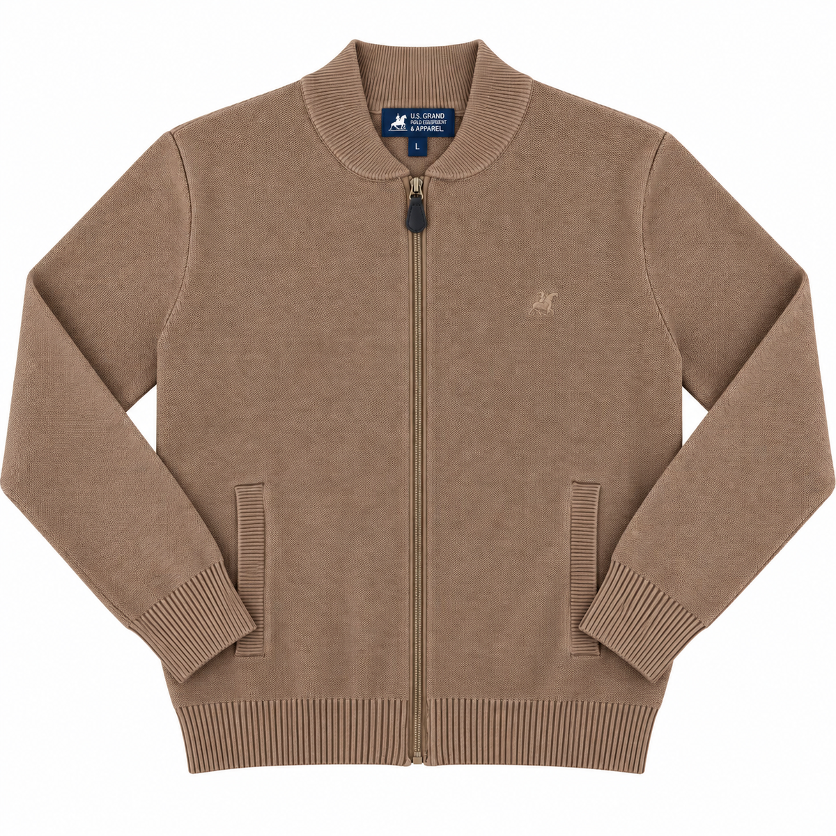CARDIGAN IN MAGLIA CON ZIP RAGAZZO US GRAND POLO